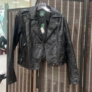 Wild Fable Faux Leather Moto Jacket, Size XS. $49.99. Black